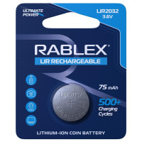 Акумулятор Rablex LIR2032 3.6V 75mAh (RLIR2032) Акумулятор Rablex LIR2032 3.6V 75mAh (RLIR2032)