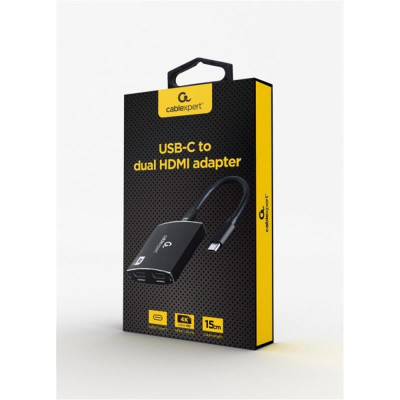 Адаптер Cablexpert USB Type-C - 2xHDMI + 3.5 мм (M/F) Black (A-CM-HDMIF2-01) Адаптер Cablexpert USB Type-C - 2xHDMI + 3.5 мм (M/F) Black (A-CM-HDMIF2-01)