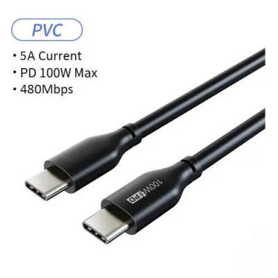 Кабель Cabletime USB Type-C - USB Type-C (M/M) PD 100W, 2 м, Black (CU02L) Кабель Cabletime USB Type-C - USB Type-C (M/M) PD 100W, 2 м, Black (CU02L)