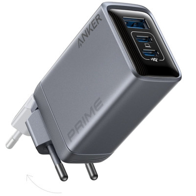 Мережевий зарядний пристрій Anker PowerPort GaNPrime 100W 2xUSB Type-C, USB Type-A Silver (A2688341) Мережевий зарядний пристрій Anker PowerPort GaNPrime 100W 2xUSB Type-C, USB Type-A Silver (A2688341)