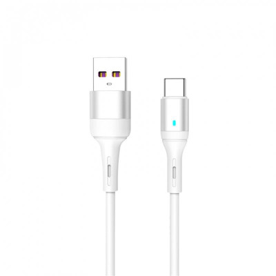 Кабель SkyDolphin S06T LED Smart Power USB -  USB Type-C (M/M), 1 м, White (USB-000556)