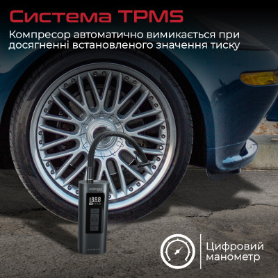 Автомобільний компресор Promate Aerify Black Автомобільний компресор Promate Aerify Black