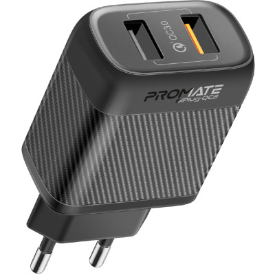 Зарядний пристрій Promate BiPlug-QC3 Black Зарядний пристрій Promate BiPlug-QC3 Black