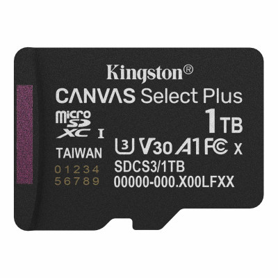 Карта пам`яті MicroSDXC 1TB UHS-I Class 10 Kingston Canvas Select Plus R150MB/s (SDCS3/1TBSP) Карта пам`яті MicroSDXC 1TB UHS-I Class 10 Kingston Canvas Select Plus R150MB/s (SDCS3/1TBSP)