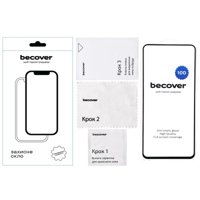 Захисне скло BeCover для Motorola Moto G75 Black 10D (712718)