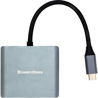 Адаптер Blueendless USB Type-C - 2xHDMI (M/F) Grey (CA913831) Адаптер Blueendless USB Type-C - 2xHDMI (M/F) Grey (CA913831)