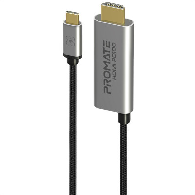 Кабель Promate HDMI-PD100 USB Type-C - HDMI V 2.0 (M/M), 1.8 м, Grey Кабель Promate HDMI-PD100 USB Type-C - HDMI V 2.0 (M/M), 1.8 м, Grey