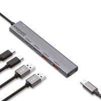 USB-хаб Promate LiteHub-Pro USB Type-C 4-в-1 Grey USB-хаб Promate LiteHub-Pro USB Type-C 4-в-1 Grey