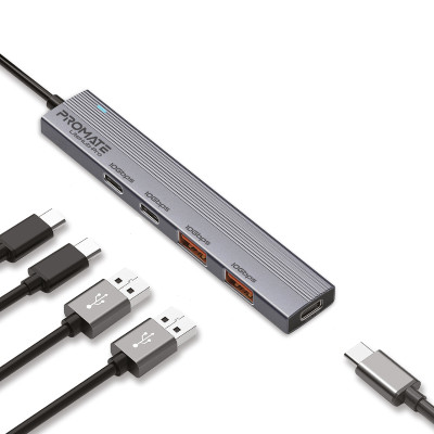 USB-хаб Promate LiteHub-Pro USB Type-C 4-в-1 Grey USB-хаб Promate LiteHub-Pro USB Type-C 4-в-1 Grey