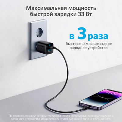 Мережевий зарядний пристрій Anker PowerPort 323 Black (A2331G11) Мережевий зарядний пристрій Anker PowerPort 323 Black (A2331G11)