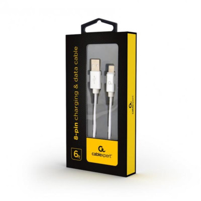 Кабель Cablexpert USB - Lightning (M/M), 1.8 м, сріблястий (CCB-mUSB2B-AMLM-6-S) Кабель Cablexpert USB - Lightning (M/M), 1.8 м, сріблястий (CCB-mUSB2B-AMLM-6-S)