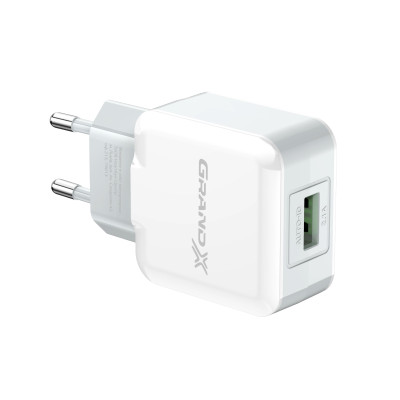 Мережевий зарядний пристрій Grand-X (1xUSB 2.1A) White (CH-03W) Мережевий зарядний пристрій Grand-X (1xUSB 2.1A) White (CH-03W)