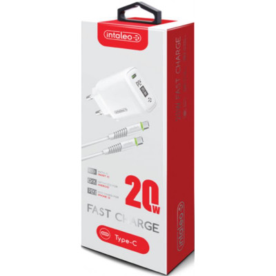 Мережевий зарядний пристрій Intaleo TCGQPD120T (1USBx3A) White (1283126509988) + кабель USB Type С Мережевий зарядний пристрій Intaleo TCGQPD120T (1USBx3A) White (1283126509988) + кабель USB Type С