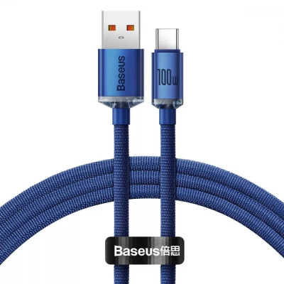 Кабель Baseus Crystal Shine USB - USB Type-C (M/M), 100W, 1.2 м Blue (6932172602819) Кабель Baseus Crystal Shine USB - USB Type-C (M/M), 100W, 1.2 м Blue (6932172602819)