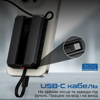 Універсальна мобільна батарея Promate Neo-10 10000mAh 30W Black Універсальна мобільна батарея Promate Neo-10 10000mAh 30W Black