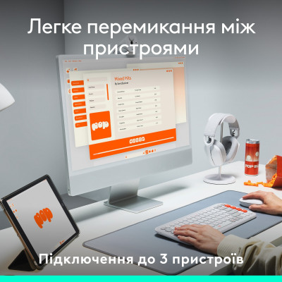 Клавиатура бездротова Logitech Pop Icon Keys Off White (920-013072)
