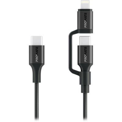 Кабель Promate USB Type-C - USB Type-C Lightning (M/M), 3A, 60W, 1.2 м, Black (powerlink-cci.black) Кабель Promate USB Type-C - USB Type-C Lightning (M/M), 3A, 60W, 1.2 м, Black (powerlink-cci.black)