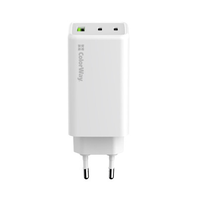 Мережевий зарядний пристрій ColorWay GaN Mini 100W PD Port PPS USB (USB-2C1A) White (CW-CHS061PD-WT) Мережевий зарядний пристрій ColorWay GaN Mini 100W PD Port PPS USB (USB-2C1A) White (CW-CHS061PD-WT)