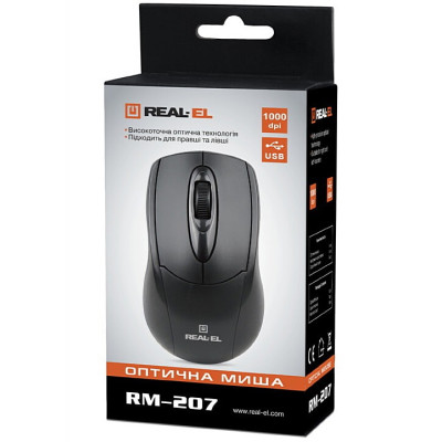 Миша REAL-EL RM-207 Black (EL123200015) Миша REAL-EL RM-207 Black (EL123200015)