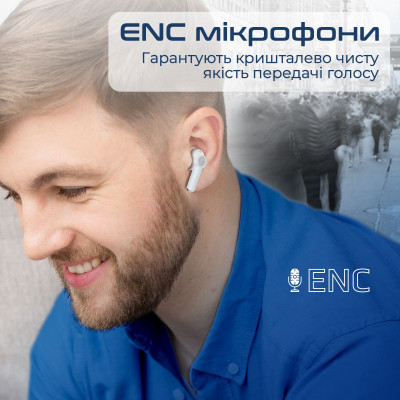 Bluetooth-гарнітура Promate ProPods White Bluetooth-гарнітура Promate ProPods White