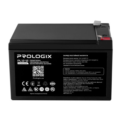 Акумуляторна батарея Prologix 12V 12AH (PL12-12) AGM Акумуляторна батарея Prologix 12V 12AH (PL12-12) AGM