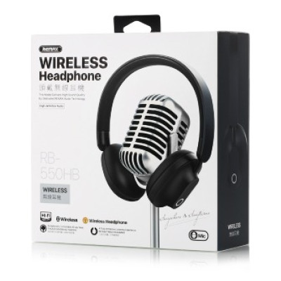 Bluetooth-гарнітура Remax RB-550HB HiFi Black (6954851229988)