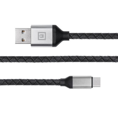Кабель REAL-EL Premium Leather USB - USB Type-C (M/M), 1 м, Black (EL123500049) Кабель REAL-EL Premium Leather USB - USB Type-C (M/M), 1 м, Black (EL123500049)