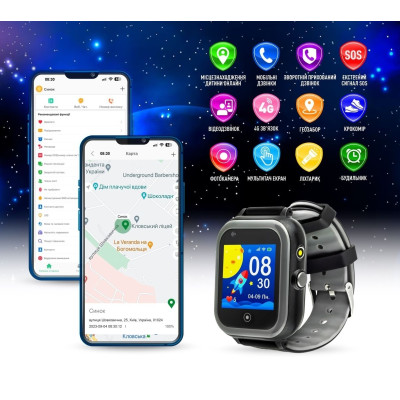 Дитячий смарт-годинник Garmix PointPRO-200 4G/GPS/WiFi Black Дитячий смарт-годинник Garmix PointPRO-200 4G/GPS/WiFi Black