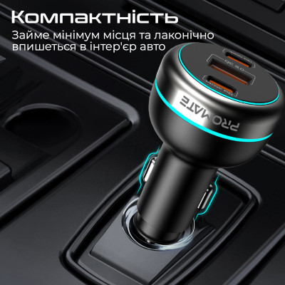 Автомобільний зарядний пристрій Promate PowerDrive-230 230W Black Автомобільний зарядний пристрій Promate PowerDrive-230 230W Black