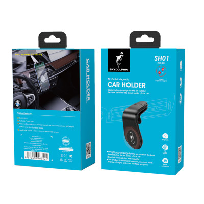 Тримач для смартфона SkyDolphin SH01 Air Outlet Magnetic Holder Black (SDAT-000084)