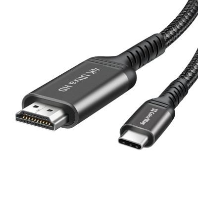 Кабель ColorWay HDMI - USB Type-C (M/M), 4K/60 Гц, 2 м, Black (CW-CBCHD077-BK) Кабель ColorWay HDMI - USB Type-C (M/M), 4K/60 Гц, 2 м, Black (CW-CBCHD077-BK)
