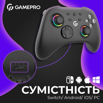 Геймпад GamePro із зарядною станцією GPX13BDOC Black Геймпад GamePro із зарядною станцією GPX13BDOC Black