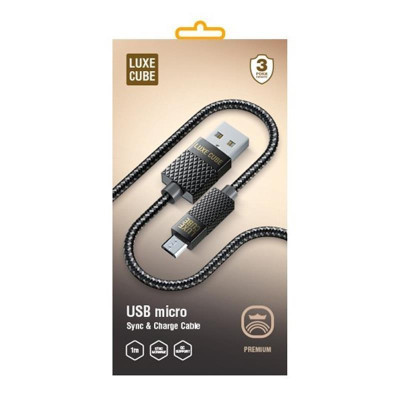Кабель Luxe Cube Premium USB - micro USB (M/M), 1 м, сірий (8886668686167) Кабель Luxe Cube Premium USB - micro USB (M/M), 1 м, сірий (8886668686167)