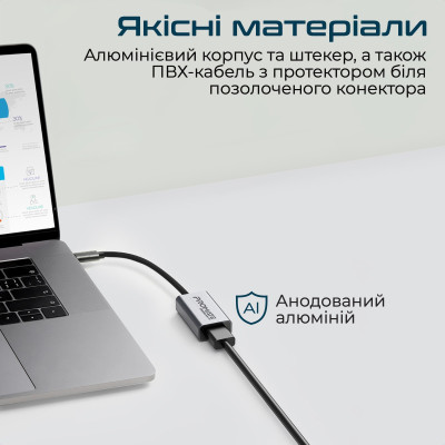 Адаптер Promate USB Type-C - HDMI (M/F) Grey (medialink-h1.grey) Адаптер Promate USB Type-C - HDMI (M/F) Grey (medialink-h1.grey)