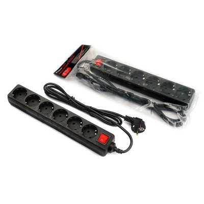 Фільтр живлення FrimeCom (FC-B2006W 1.8 B) 6 розеток, 1.8 м, чорний пакет Фільтр живлення FrimeCom (FC-B2006W 1.8 B) 6 розеток, 1.8 м, чорний пакет