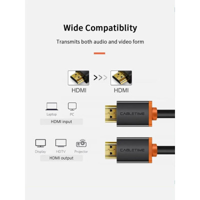 Кабель Cabletime HDMI - HDMI V 2.0 (M/M), 3 м, Black (CH23N) Кабель Cabletime HDMI - HDMI V 2.0 (M/M), 3 м, Black (CH23N)