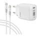 Мережевий зарядний пристрій Intaleo TCGQPD120T (1USBx3A) White (1283126509988) + кабель USB Type С Мережевий зарядний пристрій Intaleo TCGQPD120T (1USBx3A) White (1283126509988) + кабель USB Type С