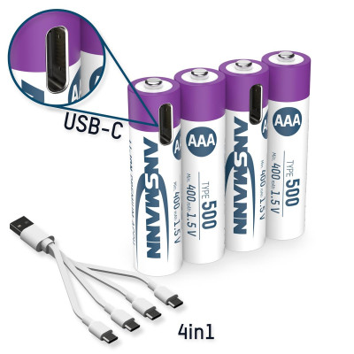 Акумулятори Ansmann AAA/HR03 Li-Ion 500 mAh BL 4 шт Акумулятори Ansmann AAA/HR03 Li-Ion 500 mAh BL 4 шт
