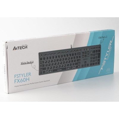 Клавіатура A4Tech Fstyler FX60H Grey White Backlit ENG / UKR