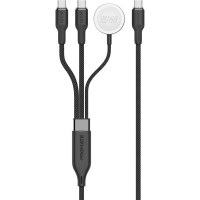 Кабель Promate USB Type-C - 2хUSB Type-C 100W Apple Watch Charger 5W (M/M), 5A, 1.4 м, Black (fusion-ccw.black) Кабель Promate USB Type-C - 2хUSB Type-C 100W Apple Watch Charger 5W (M/M), 5A, 1.4 м, Black (fusion-ccw.black)