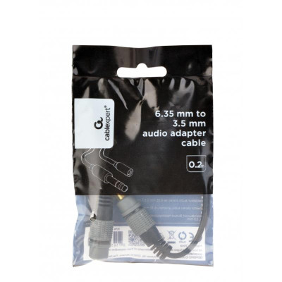 Аудіо-кабель Cablexpert 3.5 мм - 6.35 мм (F/M), 0.2 м, чорний (A-63M35F-0.2M) Аудіо-кабель Cablexpert 3.5 мм - 6.35 мм (F/M), 0.2 м, чорний (A-63M35F-0.2M)