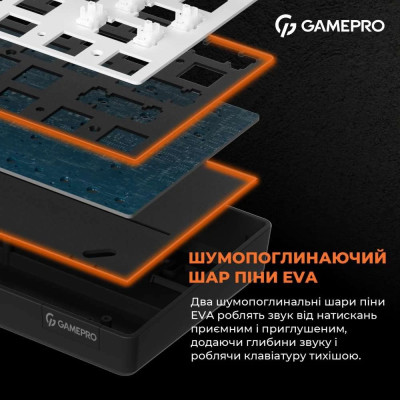 Клавіатура бездротова GamePro MK130G Pro Outemu Red Switch Hot-Swap RGB Black Клавіатура бездротова GamePro MK130G Pro Outemu Red Switch Hot-Swap RGB Black