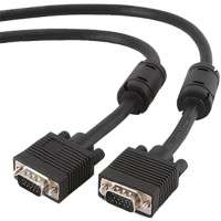 Кабель Cablexpert VGA-VGA HD15M/HD15M з 2-ма фер. кільцями, подвійний екран, чорний, 3 м (CC-PPVGA-10-B) Кабель Cablexpert VGA-VGA HD15M/HD15M з 2-ма фер. кільцями, подвійний екран, чорний, 3 м (CC-PPVGA-10-B)