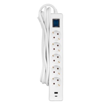 Мережевий фільтр 2E 5хSchuko, 1 х USB, 1 x USB-C, 3 м (2E-SP515M3USBWH) Мережевий фільтр 2E 5хSchuko, 1 х USB, 1 x USB-C, 3 м (2E-SP515M3USBWH)