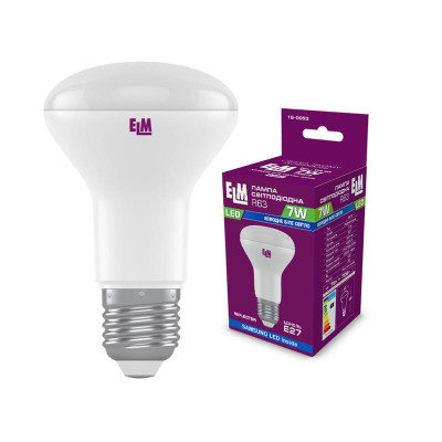 Лампа світлодіодна рефлекторна ELM 7W R63 PA-10 E27 4000K (18-0053) Лампа світлодіодна рефлекторна ELM 7W R63 PA-10 E27 4000K (18-0053)