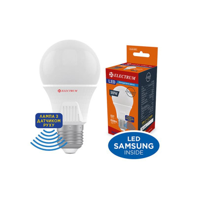 Світлодіодна лампа з датчиком руху Electrum 10W E27 4000K (A-LS-1970) Світлодіодна лампа з датчиком руху Electrum 10W E27 4000K (A-LS-1970)