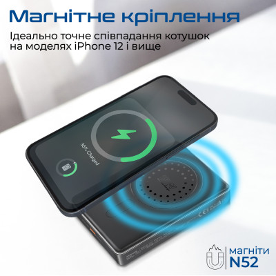Універсальна мобільна батарея Promate Blade-10 MagSafe 10000mAh 20W Black Універсальна мобільна батарея Promate Blade-10 MagSafe 10000mAh 20W Black