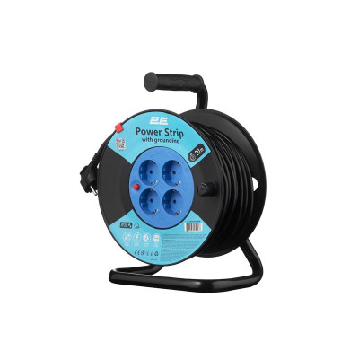 Мережевий подовжувач на котушці 2E 4XSchuko, ІР20, 3G*1.5мм, 20м, black (2E-CR4315IP20M20) Мережевий подовжувач на котушці 2E 4XSchuko, ІР20, 3G*1.5мм, 20м, black (2E-CR4315IP20M20)