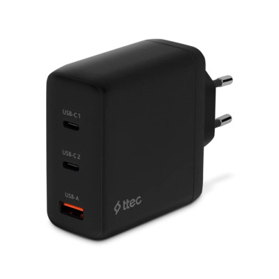 Мережевий зарядний пристрій Ttec SmartCharger Trio GAN 2хUSB-C/USB-A /120Вт Black (2SCG04S) Мережевий зарядний пристрій Ttec SmartCharger Trio GAN 2хUSB-C/USB-A /120Вт Black (2SCG04S)