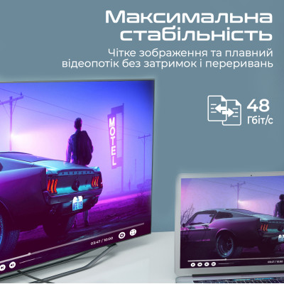 Кабель Promate USB Type-C - HDMI V 2.1 (M/M), 1.8 м, Grey (mediacord-8k.grey) Кабель Promate USB Type-C - HDMI V 2.1 (M/M), 1.8 м, Grey (mediacord-8k.grey)